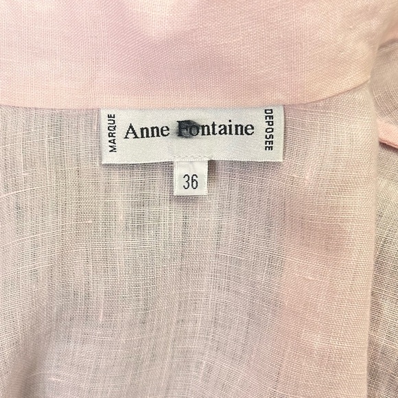 Anne Fontaine pink 100% linen button down top - Picture 7 of 8